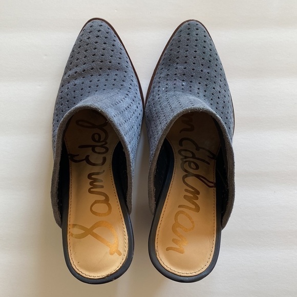 Sam Edelman mules womens 6.5 Stormy Bates blue suede shoes - Picture 2 of 5